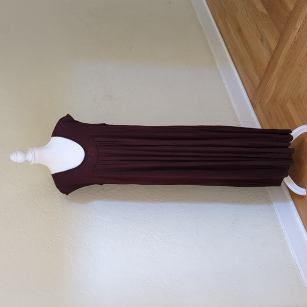 Free People Beach Burgundy Linen Blend Maxi Dress Size Small